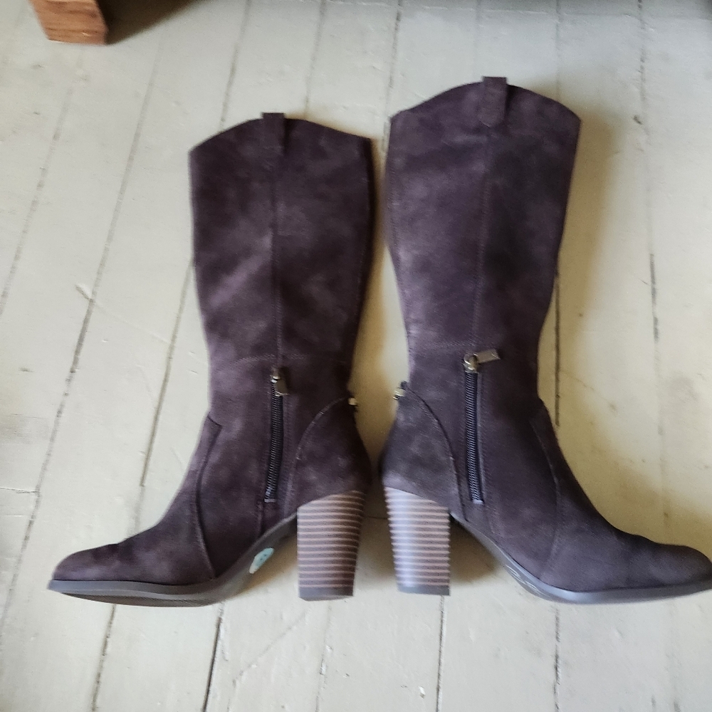 Koolaburra by UGG Suede Knee-High Boots – Block Heel – Brown – Size 6 - Picture 5 of 10